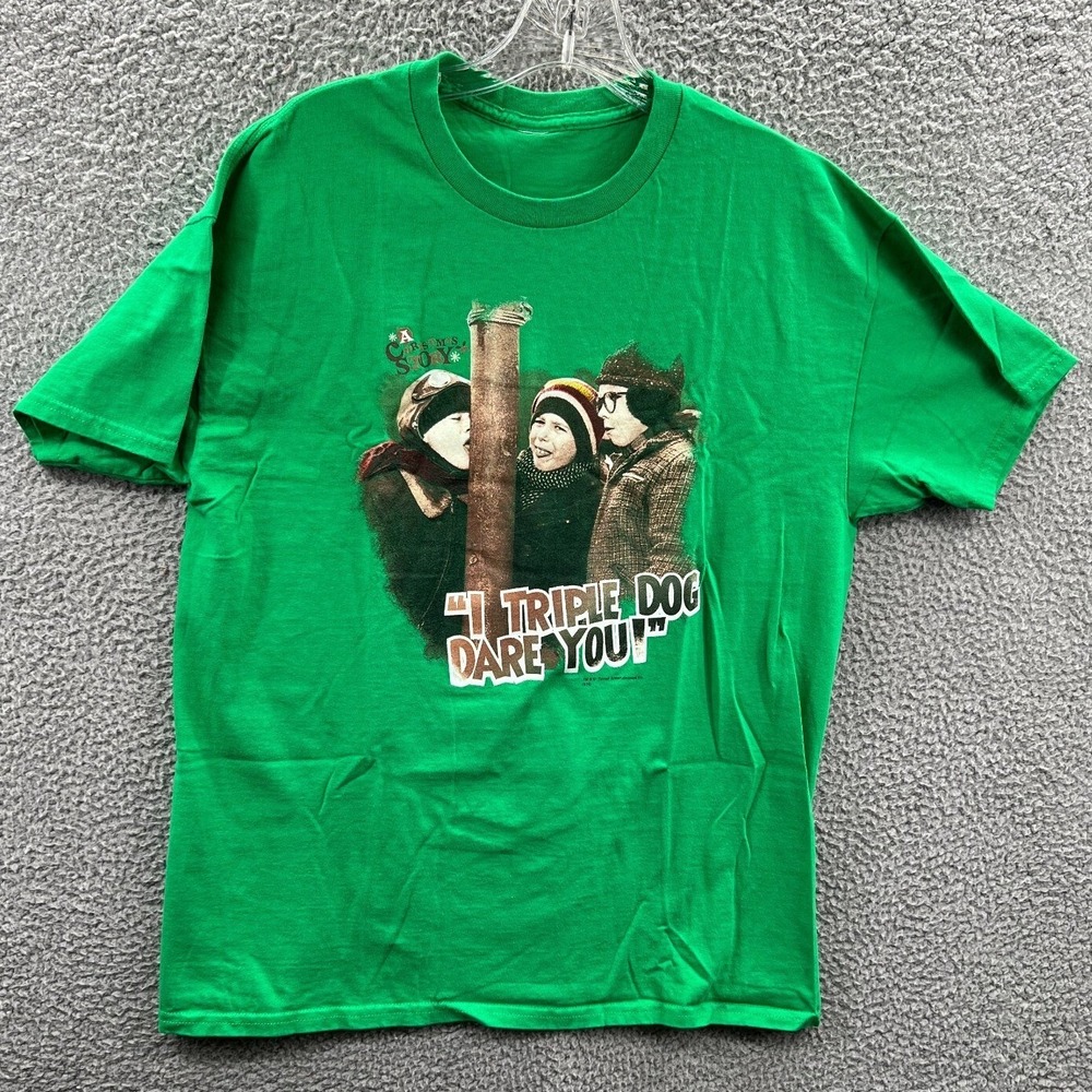 Mens A Christmas Story Graphic T Shirt L Triple Dog Dare Holiday Movie Funny